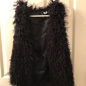 Black fur vest